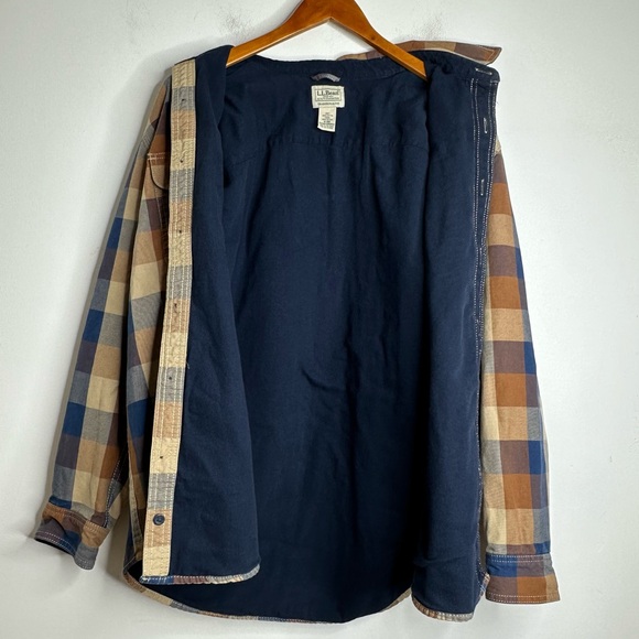 L.L. Bean Men’s Lined Flannel Shirt Shacket Size Medium - Picture 5 of 10